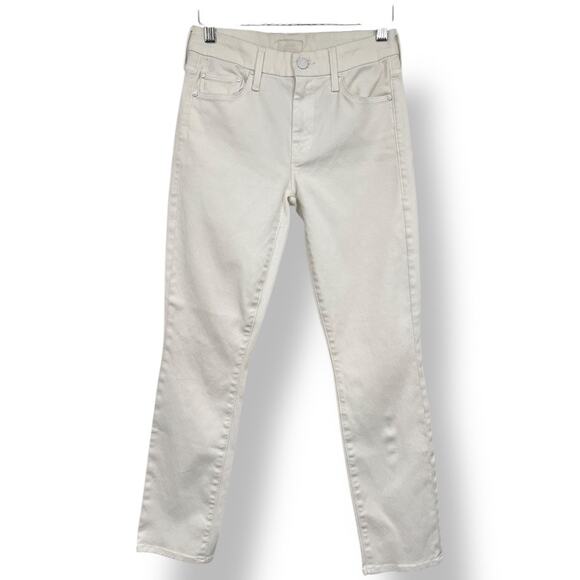 Mother The Looker Crop in Glass Slipper Mid-Rise White Jeans Women's 25 - Picture 2 of 11